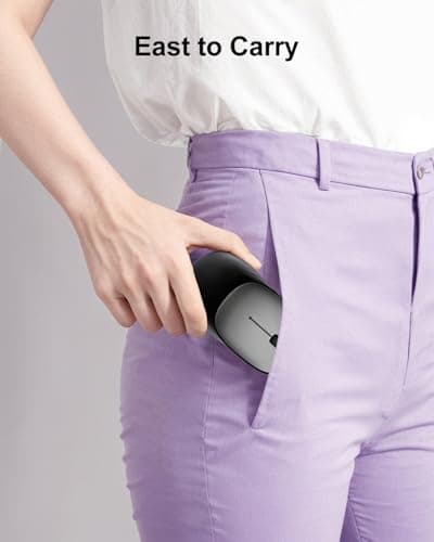 Wireless Mouse Bluetooth Mouse, 1600 DPI Optical Tracking, 3 Adjustable DPI, Compact and Portable Design for Small Hands PC, Mac, 12-Month Battery Life for Work or Travel
