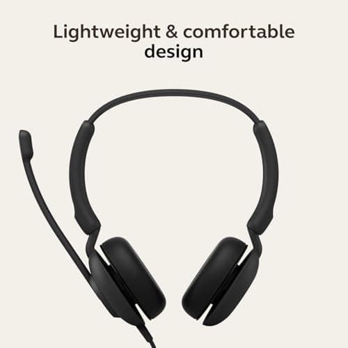 Jabra Evolve 10 Wired Headset with Noise-Cancelling Microphone for PC/Laptop Use, Easy USB-A Setup, TCO Certified, Lightweight Design, Inline Call/Volume Controls for Online Meetings, Black