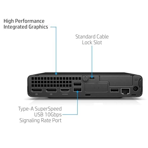 HP Elite Mini 800 G9 MFF PC Business Desktop Computer, 14th Gen Intel 20-Core i7-14700 up to 5.4GHz, 64GB DDR5 RAM, 2TB PCIe SSD, WiFi 6, Bluetooth, Type-C, HDMI, 2 DisplayPort, Windows 11 Pro, Wendbo