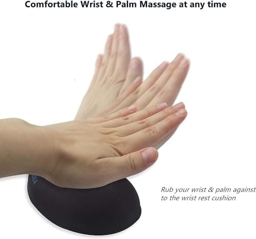 BRILA Ergonomic Memory Foam Mouse Wrist Rest Support Pad Cushion for Computer, Laptop, Office Work, PC Gaming - Massage Holes Design - Wrist Pain Relief (Black Mouse Wrist Rest)