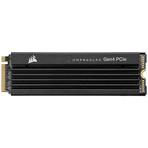 Corsair MP600 PRO LPX 1TB M.2 NVMe PCIe x4 Gen4 SSD - Optimised for PS5 (Up to 7,100MB/sec Sequential Read & 5,800MB/sec Sequential Write Speeds, High-Speed Interface, Compact Form Factor) Black