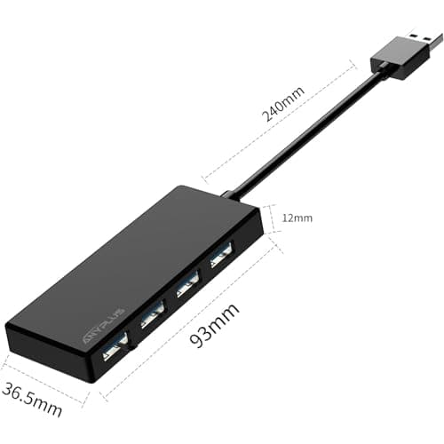 USB 3.0 Hub, 4 Port USB Hub Splitter,Portable USB Adapter Mini Multiport Expander for Desktop, Laptop, Xbox, Flash Drive, HDD, Console, Printer, PC, Keyboards, HP, Dell