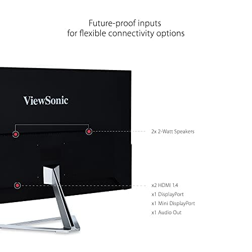 ViewSonic VX3276-2K-MHD 32 Inch Widescreen IPS 1440p Monitor with Ultra-Thin Bezels, HDMI DisplayPort and Mini DisplayPort
