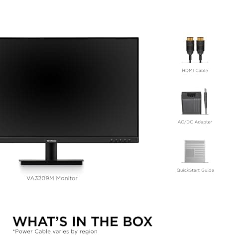 ViewSonic VA3209M 32 Inch IPS Full HD 1080p Monitor with Thin Bezels, 75Hz, Eye Care, HDMI, VGA Inputs for Home and Office