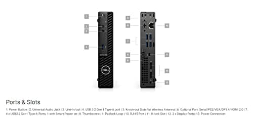 DELL 2022 Optiplex 3090 Micro Form Factor Business Desktop, Intel Core i5-10500T, 16GB RAM, 512GB PCIe SSD, DisplayPort, RJ-45, Wi-Fi 6, Bluetooth, Wired Mouse&Keyboard, Windows 11 Pro, Black
