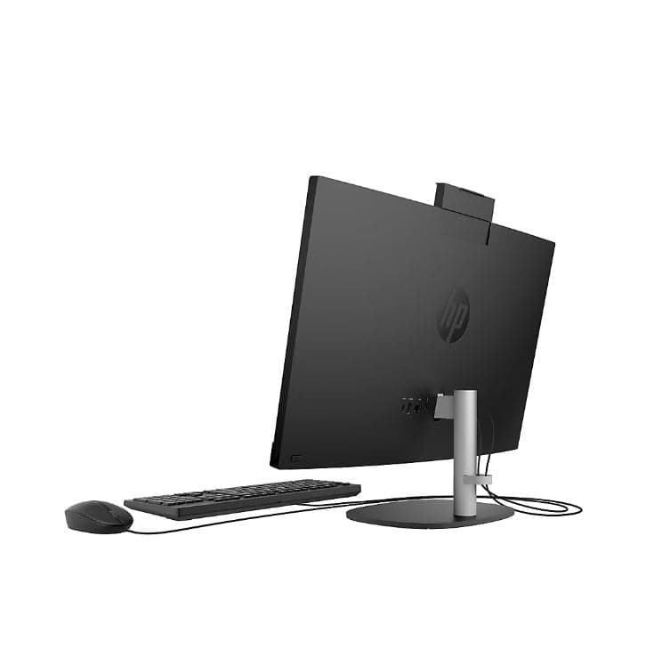 HP All-in-One Desktop PC, 23.8-inch FHD Touchscreen, AMD Ryzen 5 7520U, AMD Radeon Graphics, 16GB RAM, 512GB SSD, Camera, Windows 11 Home, Jet Black, Wired Keyboard and Mouse Included, 24-cr0111