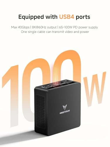 MINISFORUM UM690L Slim Mini PC, AMD Ryzen 9 6900HX Mini Computer (8C/16T, up to 4.9 GHz), 32 GB LPDDR5 and 1 TB PCIe 4.0 SSD, DP/HDMI 2.1/USB 4, 4 x USB Type-A, WiFi 6E/BT 5.3
