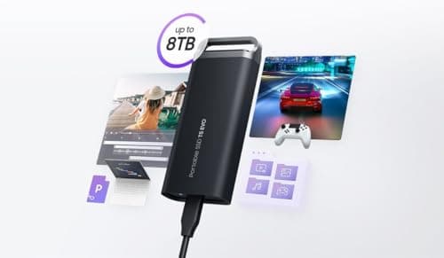 SAMSUNG 8TB T5 EVO USB 3.2 Gen 1 Portable SSD, MU-PH8T0S