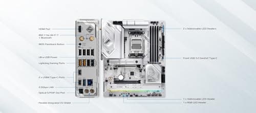 ASRock X870 Steel Legend WiFi 7 AMD Ryzen Socket AM5 ATX Motherboard DDR5 DIMMs 8000 MHz 256 GB SATA3 6.0 Gb/s USB4 M.2