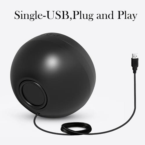 USB Computer Speaker for Laptop, External Speakers for Desktop Computer with Crystal Clear Sound, Rich Bass and Volume Buttons, Plug-N-Play (Black)