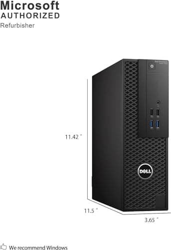 Dell Precision Tower 3420 - SFF Intel Core i5-6600 3.2GHz, 16GB RAM, 512GB Solid State Drive, WiFi, BT, 4K Support, Keyboard & Mouse, Windows 10 Pro 64bit, (Renewed)