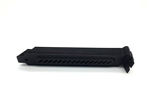 upHere Maximum Steel Profile Expansion Vented PCI Slot Cover Plate - Black- 10 Packs