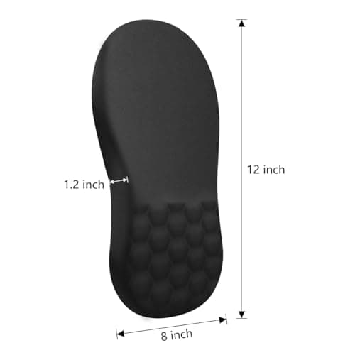 JIKIOU Ergonomic Mouse Pad Wrist Support with Massage Design, Memory Foam Wrist Rest Pain Relief Mousepad with Non-Slip PU Base, Mouse Pads for Wireless Mouse Black 12x8 inch