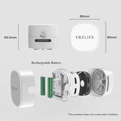 TRZLIFE Desk Vacuum Cleaner, Rechargeable and Durable Mini Desktop Vacuum with Bonus Accessories Desk Cleaner Sucks Tiny Items and Crumbs from Desktop Drawer Countertop Ideal as a White Elephant Gift