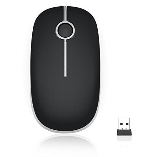 Vssoplor Wireless Mouse, 2.4G Slim Portable Computer Mouse with Nano Receiver Quiet Silent Optical Laptop Mouse for Notebook, PC, Laptop, Computer-Black and Silver