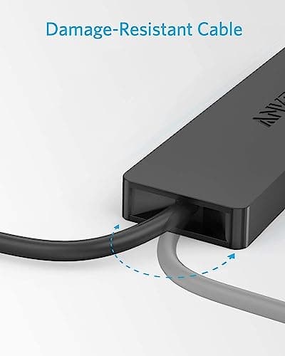 Anker 4-Port USB 3.0 Hub, Ultra-Slim Data USB Hub with 2 ft Extended Cable (Charging Not Supported), for MacBook, Mac Pro, Mac Mini, iMac, Surface Pro, XPS, PC, Flash Drive, Mobile HDD