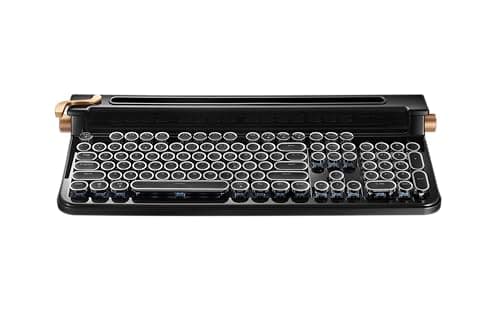 FINEDAY Keyboard 2.0 Plus, 2.4G Wireless & Bluetooth, 104 Keys, Blue Switch, 5000mAh, Retro Mechanical Keyboard for PC/Mac/Phone (English Keycaps)