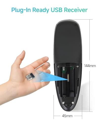EASYTONE Air Mouse Remote Control, 2.4 GHz Wireless Voice Remote Control with IR Learning, Wireless Connection via USB Receiver Air Mouse for PC Android TV Box Laptop Projector Windows Android Mac OS