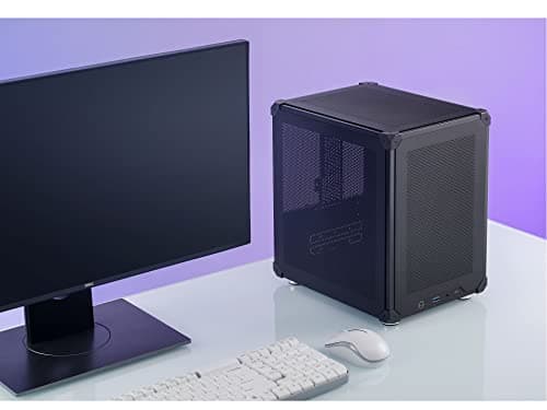 JONSBO C6 Black Mini MATX Mesh PC Case,Simple Compact Desktop Micro ATX Chassis,Upper Cover/Side Panel Tool-Free Open pc case, ATX Power Bite (L185mm Max.),Support 75mm CPU Cooler,GPU200-255mm