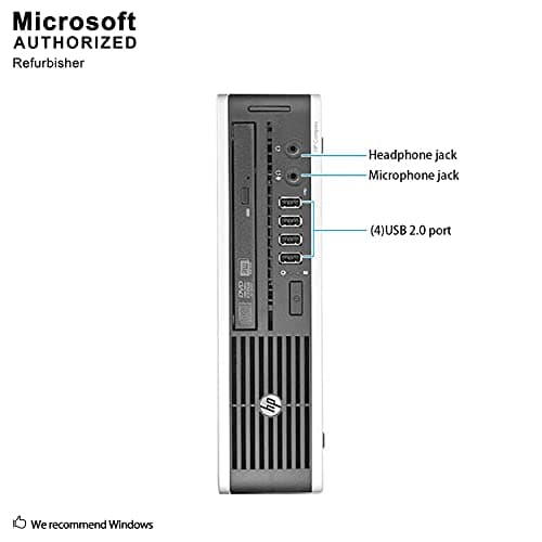 HP Elite 8300 Ultra Slim Desktop Computer, Intel Quad Core i5-3470S CPU, 8GB DDR3, 500GB HDD, USB 3.0, Windows 10 Pro (Renewed)
