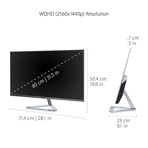 ViewSonic VX3276-2K-MHD 32 Inch Widescreen IPS 1440p Monitor with Ultra-Thin Bezels, HDMI DisplayPort and Mini DisplayPort