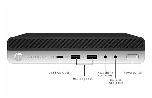 HP EliteDesk 800 G3 Mini Desktop Computer, Intel Quad-Core i5-6500T, 16GB DDR4 RAM, 256GB SSD, Keyboard&Mouse, VGA, DP, Windows 10 Pro (Renewed)