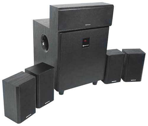 Rockville HTS820 1500W 5.1 Channel Home Theater System with 8" Subwoofer, Bluetooth, USB, Includes Remote and Speaker Mounts - Perfect for Movies, Music, Karaoke
