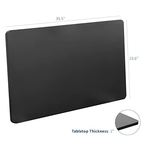 VIVO Universal 36 x 24 inch Solid One-Piece Compact Table Top for Standard and Sit to Stand Height Adjustable Home and Office Desk Frames, Black, DESK-TOP36B