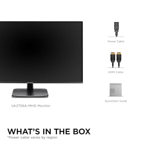 ViewSonic VA2756A-MHD 27 Inch IPS 1080p Monitor with 120Hz, Eye Care, HDMI, DisplayPort, and VGA Inputs for Home and Office