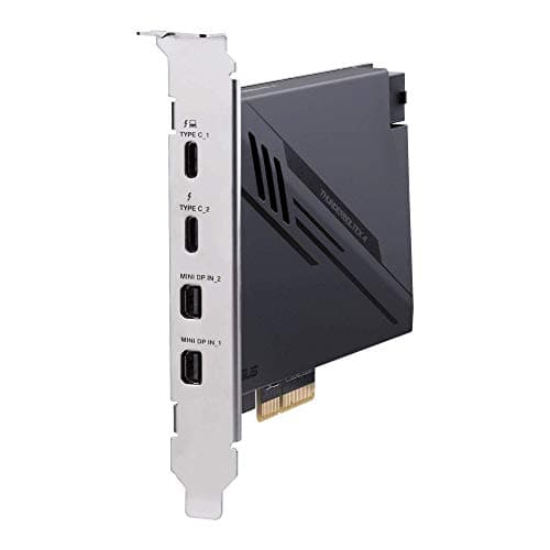 ASUS ThunderboltEX 4 with Intel® Thunderbolt™ 4 JHL 8540 Controller, 2 USB Type-C Ports, up to 40Gb/s bi-Directional Bandwidth, DisplayPort 1.4 Support, up to 100W Quick Charge, Black