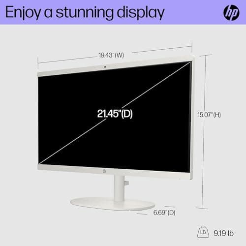 HP 22" All-in-One Desktop PC • Full HD Display • 16GB RAM • 1TB Storage (512GB SSD and 512GB External) • Intel Ultra-efficient Processor • Type-C • Mouse and Keyboard Included • Windows 11 Pro