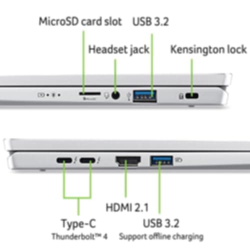 Acer Swift Go 14 Intel Evo Edition Laptop | 14" OLED WQXGA+ 2880x1800 Display | Unlock AI Experiences | Intel Core Ultra 5 processor 125H | Intel ARC | 8GB LPDDR5 | 512GB SSD | WiFi 6E | SFG14-73-58EP