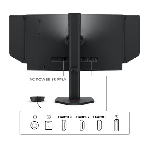 BenQ Zowie XL2586X+ 24.1 New Fast TN 600Hz Gaming Monitor, DyAc 2, 1080p, Auto Game Mode by XL Setting to Share, Height Adjustment Powered by Industrial-Grade Bearing Design, S Switch, Shielding Hood