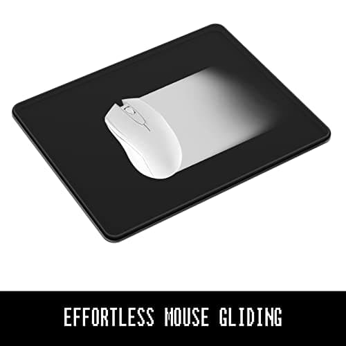 Mouse Pad, 30% Thicker Black Computer Pad, Anti-Slip Rubber Mouse Mat with Stitched Edges for Gaming, Office, Laptop, PC, Women & Men, 8 x 10 Inch Thick 5 mm, Modern Design, Square