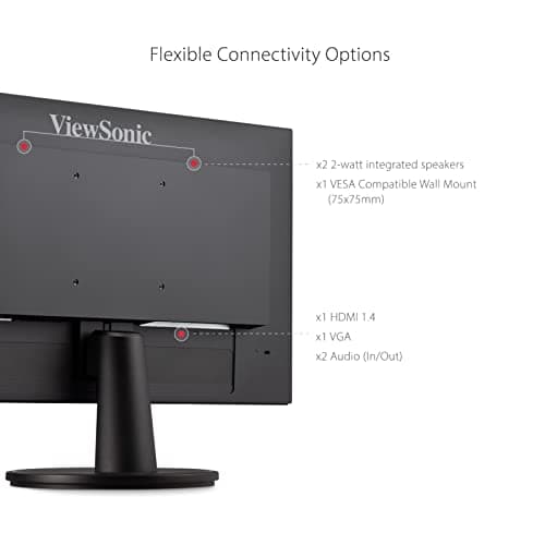 ViewSonic VS2247-MH 22 Inch 1080p Monitor with 100Hz, FreeSync, Thin Bezels, Eye Care, HDMI, VGA Inputs for Home and Office