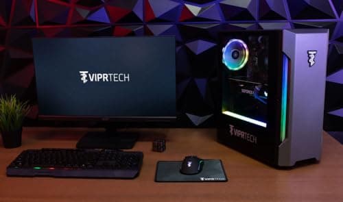 ViprTech Rebel 4.0 Gaming PC - AMD Ryzen 7 (4.1Ghz Turbo), RTX 4060 8GB, 32GB DDR4 3200, 1TB NVMe SSD, VR-Ready, Streaming, WiFi BT, RGB, Win 11 Pro, Prebuilt Desktop Computer Black