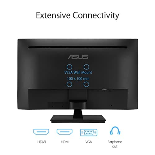 ASUS 32 Inch 1080P Monitor (VA329HE) - Full HD, IPS, 75Hz, Adaptive-Sync, Eye Care, Low Blue Light, Flicker Free, HDMI, VGA, Wall Mountable, Tilt Adjustable, Black