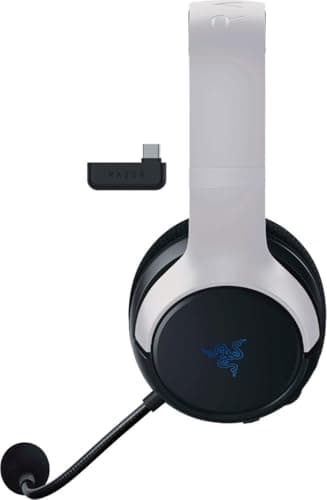 Razer Kaira Dual Wireless Gaming Headset for PlayStation 5 / PS5, PC, Mobile, PS4: Triforce 50mm Drivers - HyperClear Cardioid Mic - 2.4GHz and Bluetooth w/SmartSwitch - EQ Toggle - White/Black