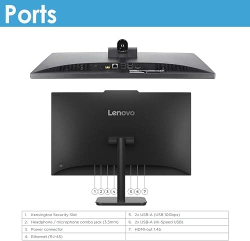 Lenovo 23.8" FHD All-in-One Desktop Computer for Home & Business, Intel N100 (up to 3.4 GHz), 32GB RAM, 1TB SSD, Intel UHD Graphics, RJ45, Bluetooth, HDMI, Wi-Fi, Keyboard & Mouse, Windows 11 Pro