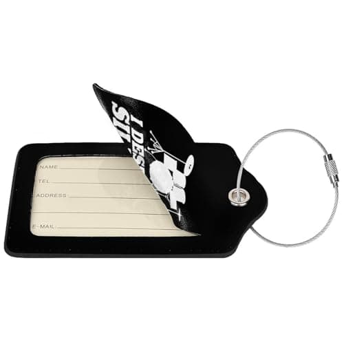 I Destroy Silence Drums Luggage Tag with Name Id Labels Stainless Steel Loop Luggage Tag, for Suitcase Travel Bag 1 PC