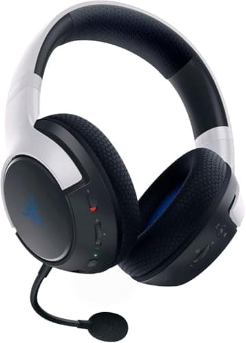 Razer Kaira Dual Wireless Gaming Headset for PlayStation 5 / PS5, PC, Mobile, PS4: Triforce 50mm Drivers - HyperClear Cardioid Mic - 2.4GHz and Bluetooth w/SmartSwitch - EQ Toggle - White/Black