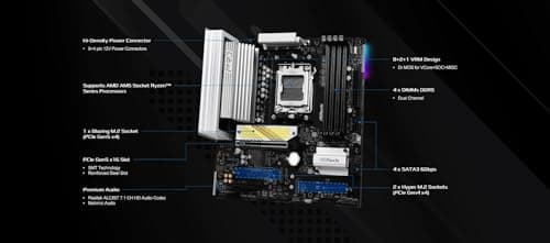 ASRock B650M Pro X3D WiFi AM5 Micro-ATX Motherboard: AMD Ryzen 9000/8000/7000 | DDR5 8000+ | PCIe 5.0 M.2 | WiFi 6E | 2.5G LAN | USB 3.2 Gen2 | BIOS Flashback