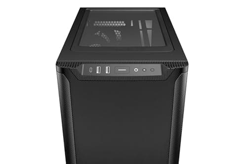be quiet! Pure Base 501 Black ATX Case | 2 Preinstalled Pure Wings 3 140mm PWM Fans | Optimized Air Pressure | Compact PC Case | Vertical GPU Installation | USB 3.2 Gen. 2 Type C | BG073