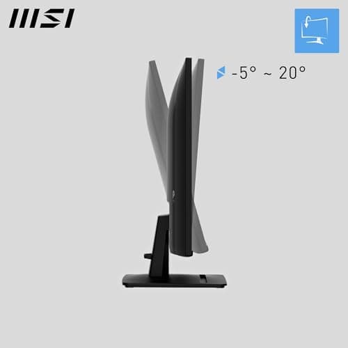 MSI PRO MP271A E2 27-inch IPS 1920 x 1080 (FHD) Gaming Office Monitor, 120Hz, Free-Sync, HDMI, DisplayPort, VGA Port, VESA Mountable, Tilt, Speaker, 4-Side Slim Bezel 1ms, Black