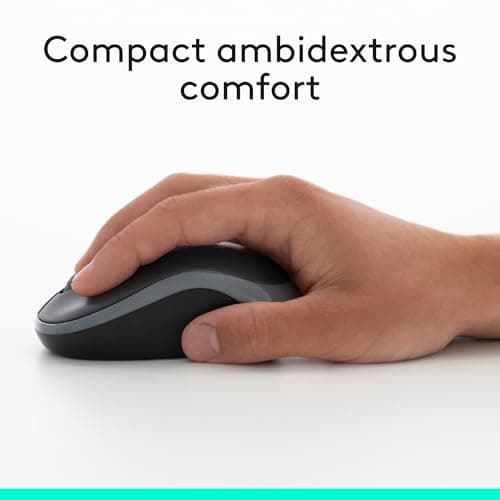 Logitech MK270 Wireless Keyboard and Mouse Combo for Windows, 2.4 GHz, 8 Multimedia Keys, PC, Laptop, Wireless Keyboard Compact Mouse Combo - Black