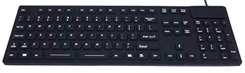 DSI Keyboard with Number Pad IP68 Waterproof Industrial Rugged Silicone IKB105, Black
