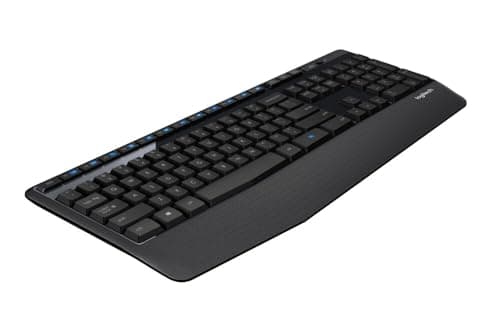 Logitech K345 Wireless Keyboard - Full-Sized Keyboard with Palm Rest, 2.4 GHz Wireless USB Receiver - for PC, Laptop