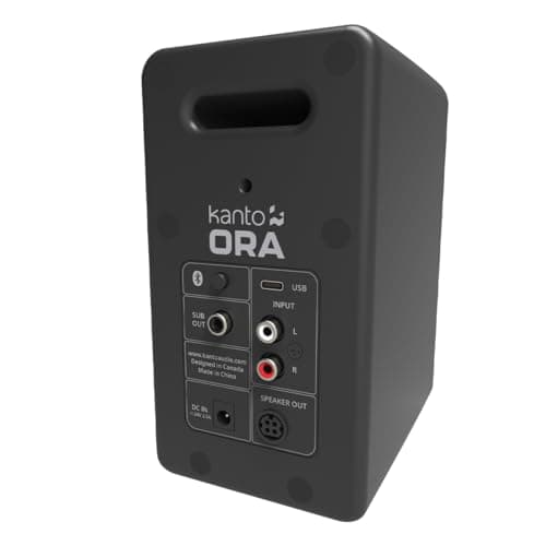 Kanto ORAMB 100W Powered Reference Desktop Computer Speakers with Bluetooth 5.0 and USB-C Input | Bi-Amplified | 100 Hz Automatic Crossover | Reference Quality Sound | Pair | Black