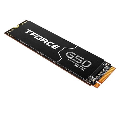 TEAMGROUP T-Force G50 1TB SLC Caching 3D TLC NAND NVMe InnoGrit PCIe Gen4x4 M.2 2280 Gaming SSD with Ultra-Thin Graphene Heat Spreader Works with PS5 Read/Write 5000/4800 MB/s TM8FFE001T0C129