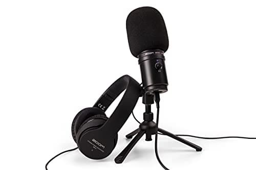 Zoom ZUM-2 Podcast Mic Pack, Podcast USB Microphone, Headphones, Tripod, Windscreen, USB Cable, For Recording and streaming Podcasts, Music, Voice-Overs, and more,Black